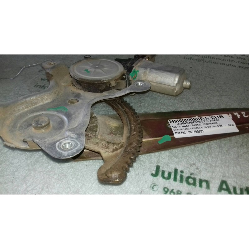 Recambio de elevalunas trasero izquierdo para toyota land cruiser (j12) 3.0 d4-d vx referencia OEM IAM 857105801 CONECTOR 4 PINE