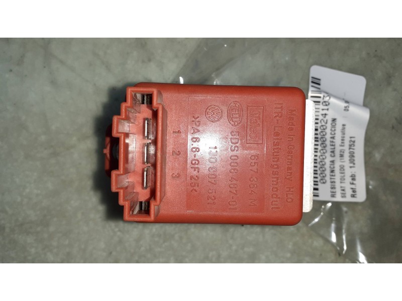 Recambio de resistencia calefaccion para seat toledo (1m2) executive referencia OEM IAM 1J0907521 5DS00646701 CONECTOR 3 PINES