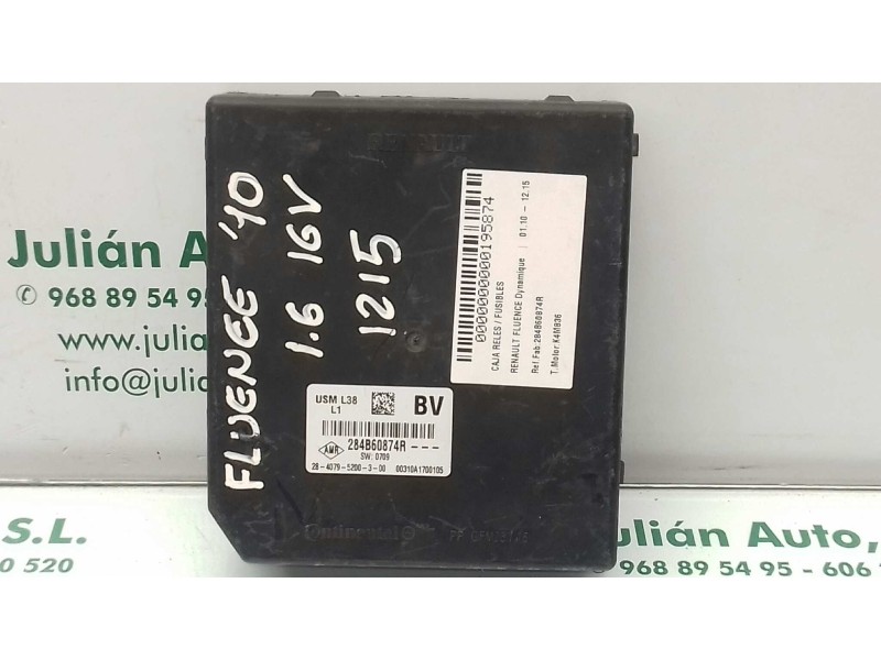 Recambio de caja reles / fusibles para renault fluence dynamique referencia OEM IAM 284B60874R  USM-L38