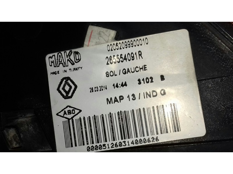 Recambio de piloto trasero izquierdo para renault clio iv business referencia OEM IAM 265554091R  