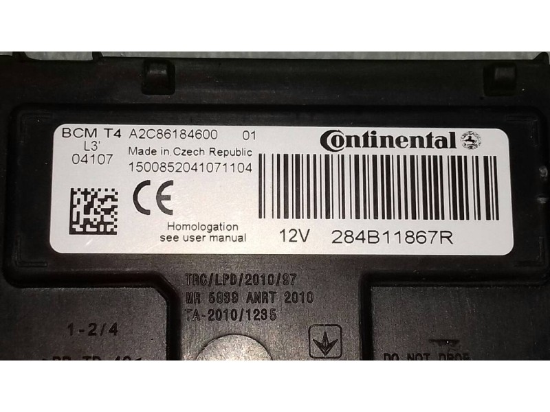 Recambio de modulo electronico para renault clio iv business referencia OEM IAM 284B11867R BCMT4 A2C86184600