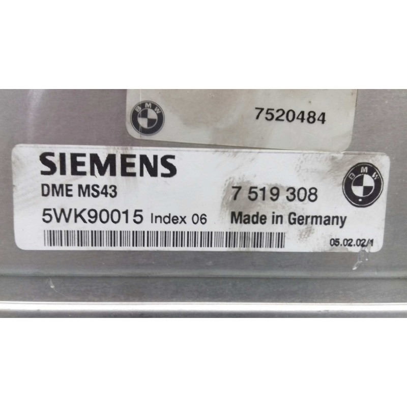 Recambio de centralita motor uce para bmw serie 3 coupe (e46) 320 ci referencia OEM IAM 7519308 5WK90015 7520484