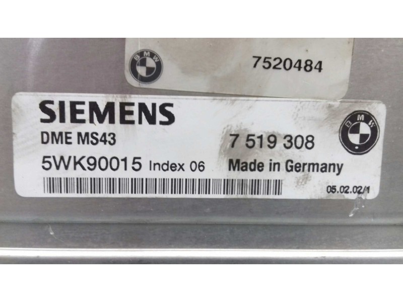 Recambio de centralita motor uce para bmw serie 3 coupe (e46) 320 ci referencia OEM IAM 7519308 5WK90015 7520484