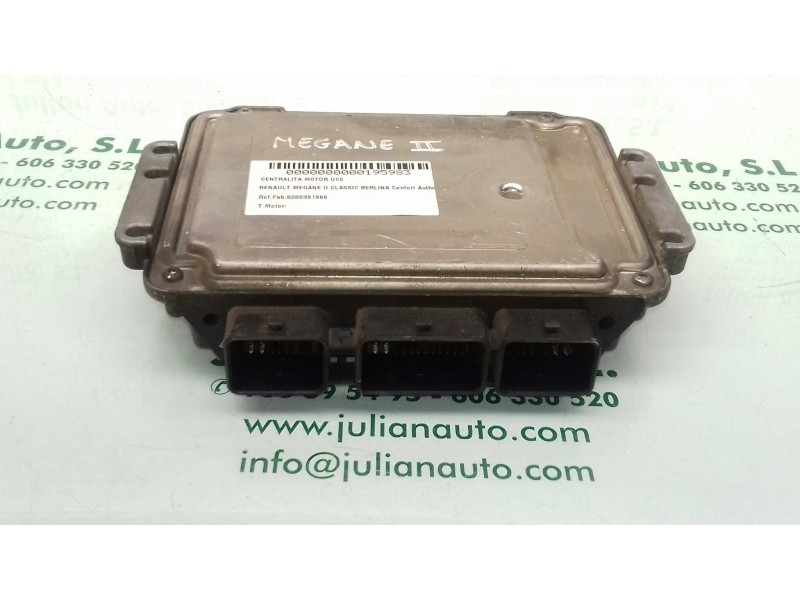 Recambio de centralita motor uce para renault megane ii classic berlina confort authentique referencia OEM IAM 8200391966 028101