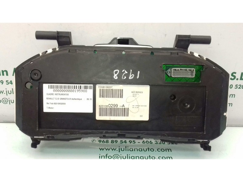 Recambio de cuadro instrumentos para renault clio grandtour authentique referencia OEM IAM 8201060299A 7DGB108207 VISTEON