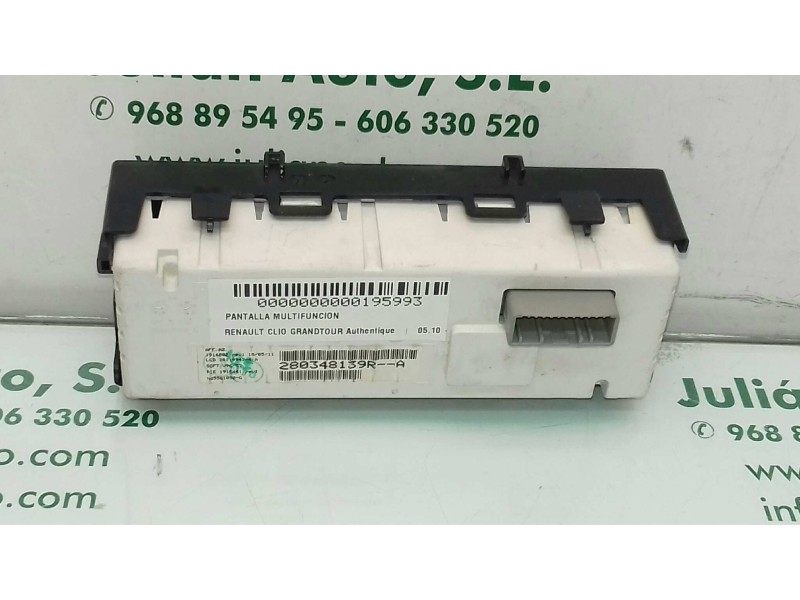 Recambio de pantalla multifuncion para renault clio grandtour authentique referencia OEM IAM 280348139R  