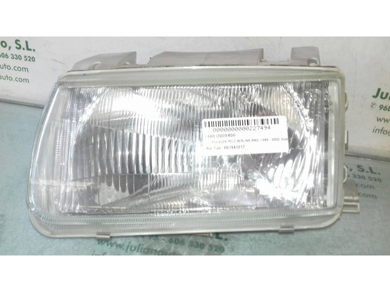 Recambio de faro izquierdo para volkswagen polo berlina (6n2) conceptline referencia OEM IAM 6N1941017  
