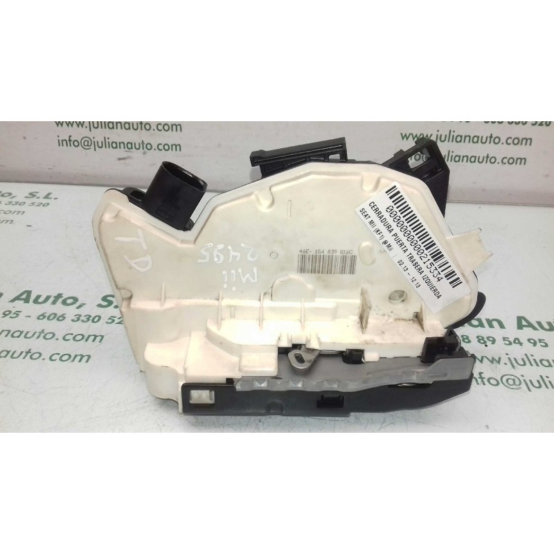 Recambio de cerradura puerta trasera izquierda para seat mii (kf1) @mii referencia OEM IAM 1S4839016C 3+3 PINES NEGRO