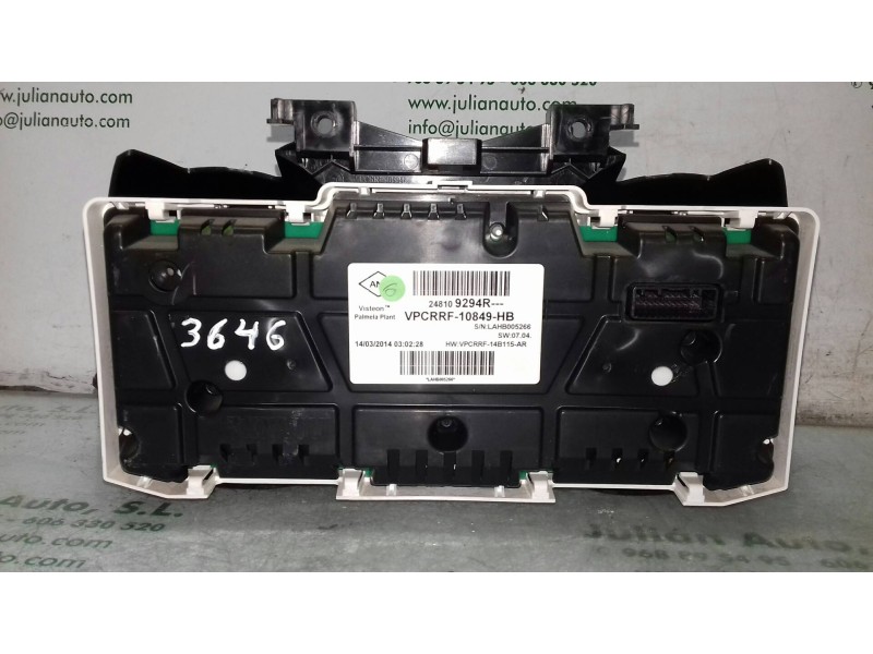 Recambio de cuadro instrumentos para renault clio iv business referencia OEM IAM 248109294R VPCRRF10849HB VISTEON