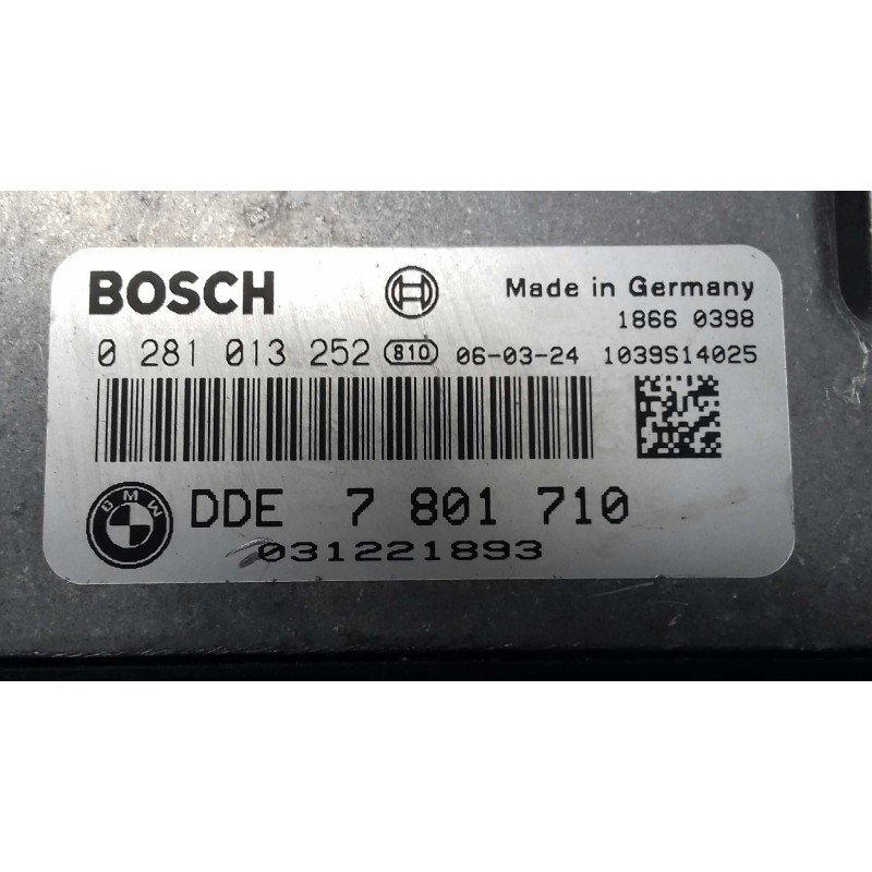 Recambio de centralita motor uce para bmw serie 1 berlina (e81/e87) 118d referencia OEM IAM 0281013252 7801710 BOSCH