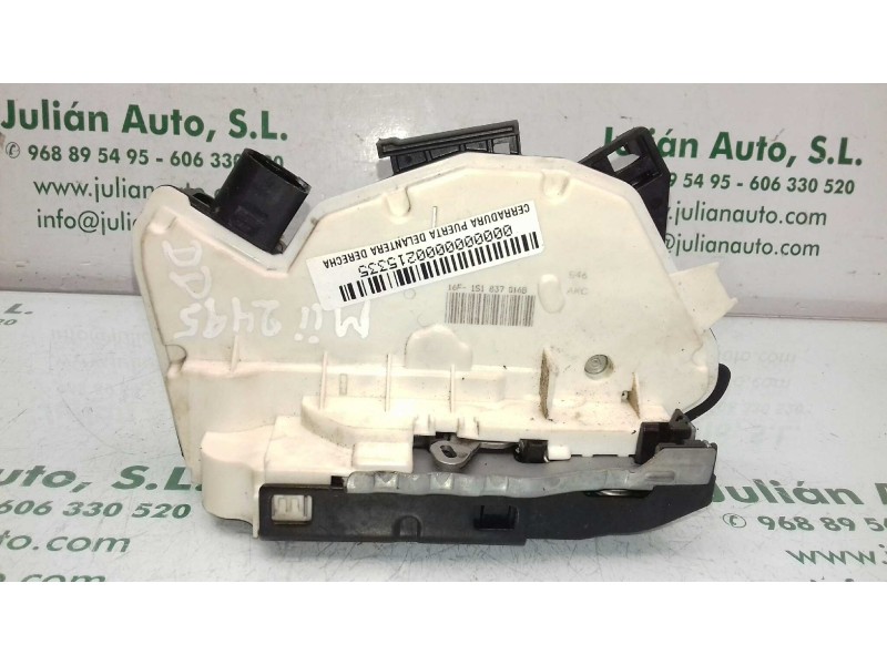 Recambio de cerradura puerta delantera derecha para seat mii (kf1) @mii referencia OEM IAM 1S1837016B 3+3 PINES NEGRO