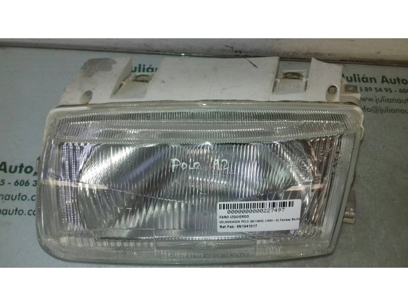 Recambio de faro izquierdo para volkswagen polo (801/803) fantasy berlina referencia OEM IAM 6N1941017 1AF96248913  Recambio de faro izquierdo para volkswagen polo (801/803) fantasy berlina referencia OEM IAM 6N1941017 1AF96248913