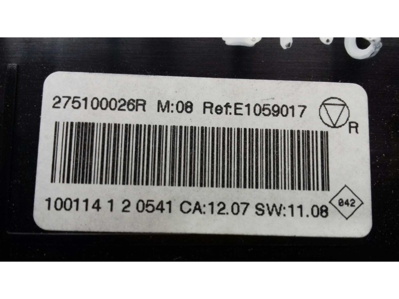 Recambio de mando climatizador para renault scenic iii dynamique referencia OEM IAM 275100026R E1059017 VALEO