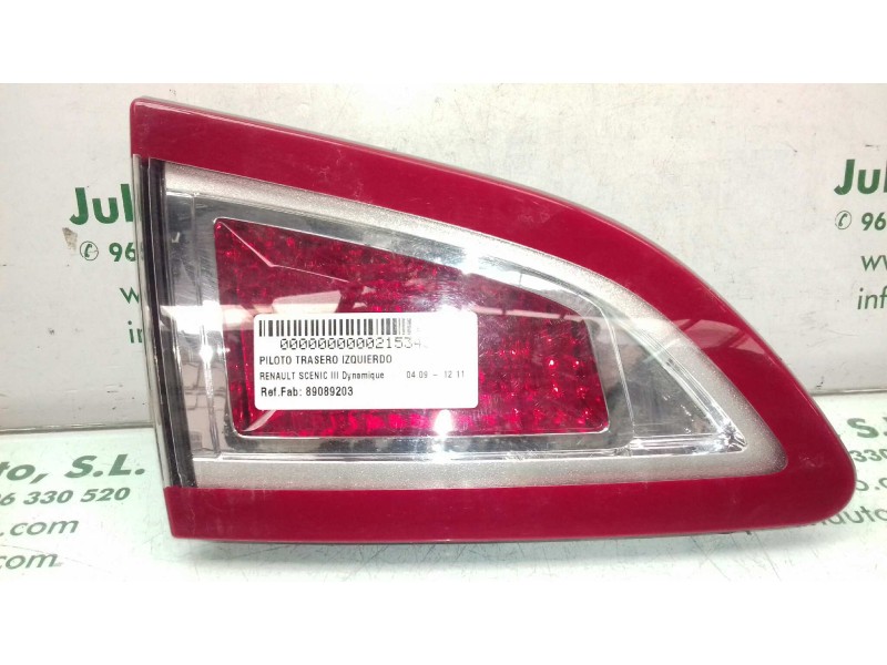 Recambio de piloto trasero izquierdo interior para renault scenic iii dynamique referencia OEM IAM 89089203  INT - PORTON