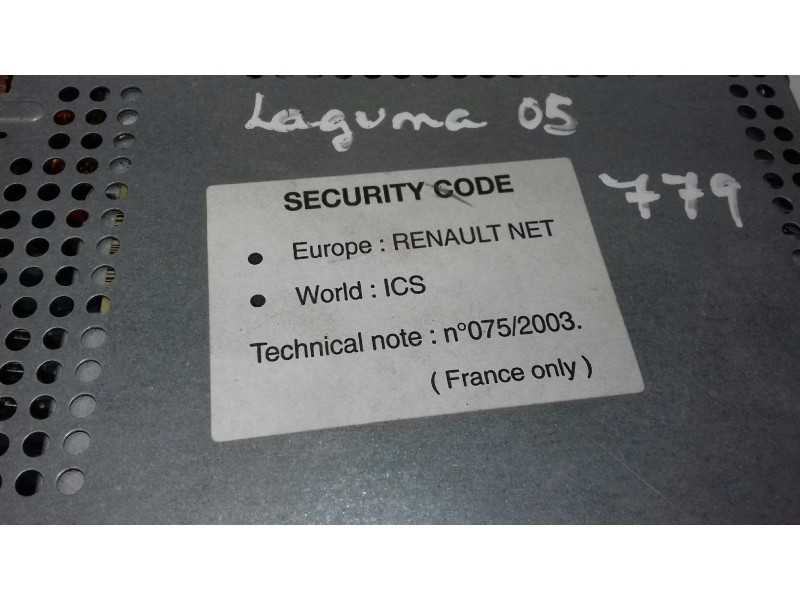 Recambio de sistema audio / radio cd para renault laguna ii (bg0) authentique referencia OEM IAM 8200247962 8200247962B 