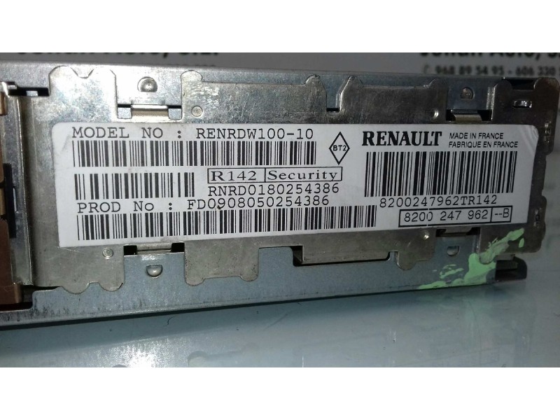 Recambio de sistema audio / radio cd para renault laguna ii (bg0) authentique referencia OEM IAM 8200247962 8200247962B 
