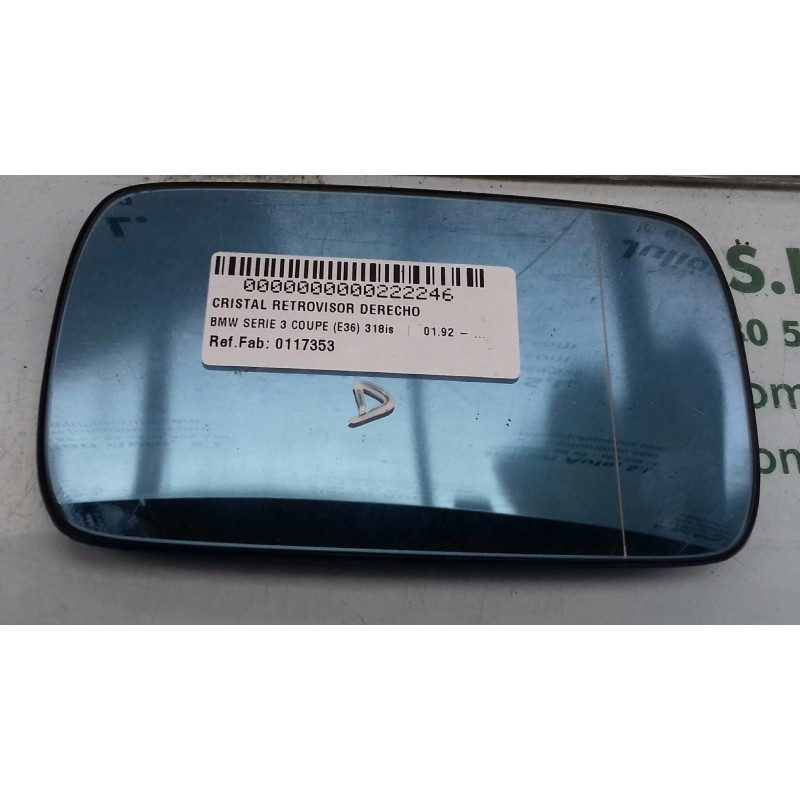 Recambio de cristal retrovisor derecho para bmw serie 3 coupe (e36) 318is referencia OEM IAM 0117353 0117352 ELECTRICO