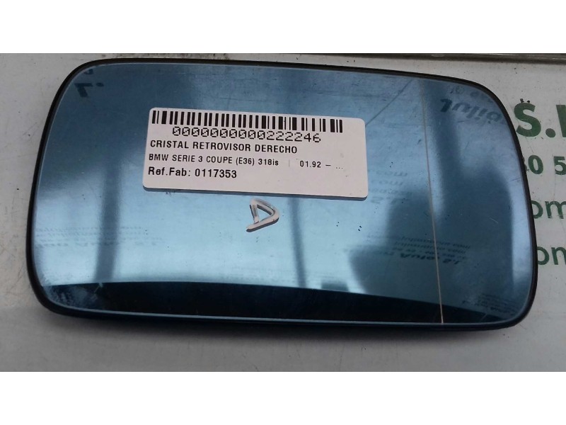 Recambio de cristal retrovisor derecho para bmw serie 3 coupe (e36) 318is referencia OEM IAM 0117353 0117352 ELECTRICO