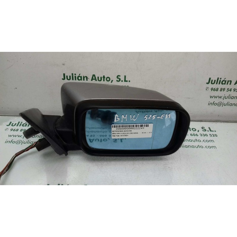 Recambio de retrovisor derecho para bmw serie 5 berlina (e39) 525tds referencia OEM IAM 0117351  ELECTRICO