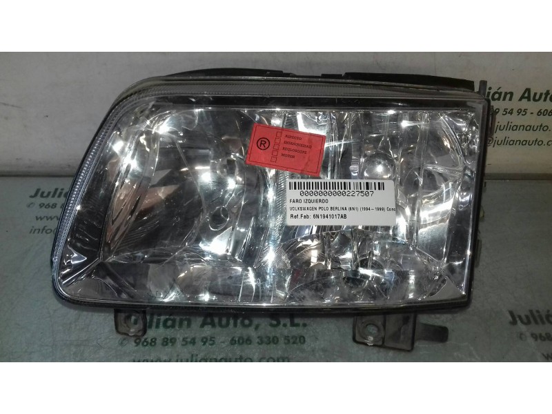 Recambio de faro izquierdo para volkswagen polo berlina (6n2) conceptline referencia OEM IAM 6N1941017AB  