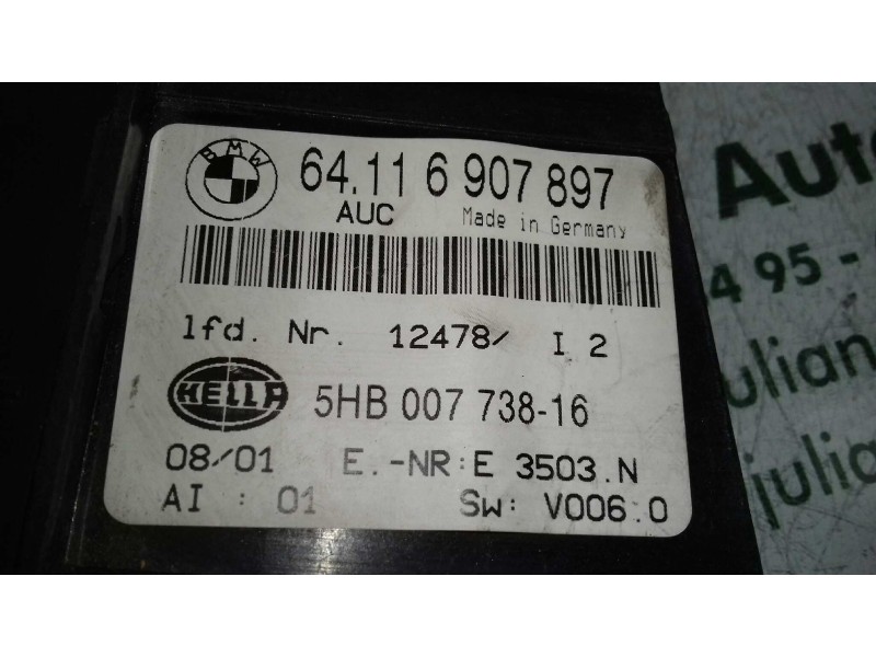 Recambio de mando climatizador para bmw serie 3 berlina (e46) 320d referencia OEM IAM 64116907897 5HB00773816 HELLA