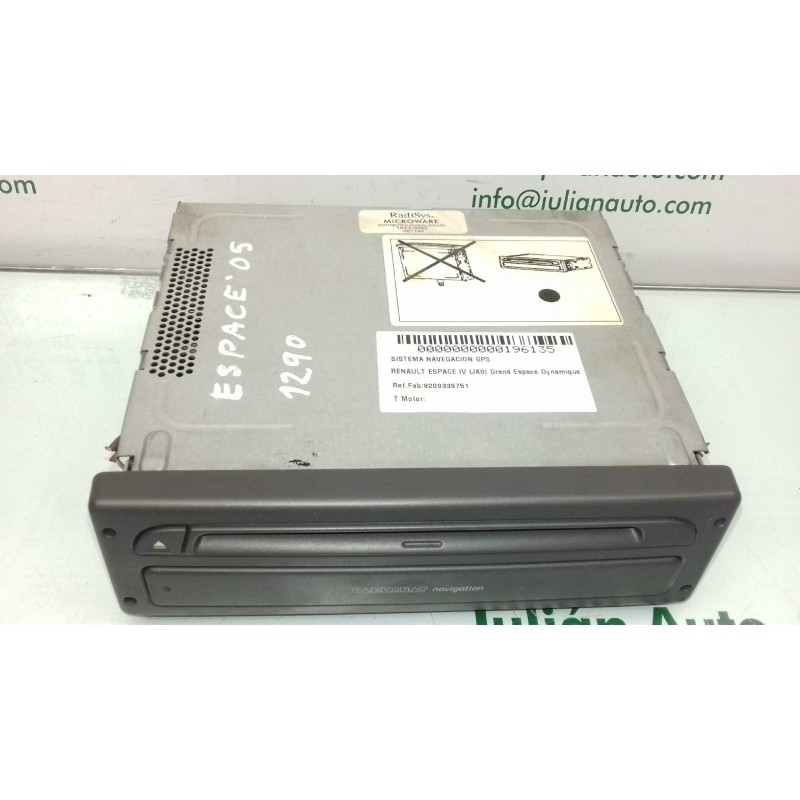 Recambio de sistema navegacion gps para renault espace iv (jk0) grand espace dynamique referencia OEM IAM 8200339751 CARMINAT NA