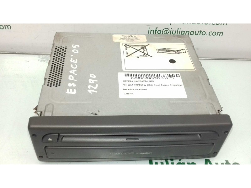 Recambio de sistema navegacion gps para renault espace iv (jk0) grand espace dynamique referencia OEM IAM 8200339751 CARMINAT NA