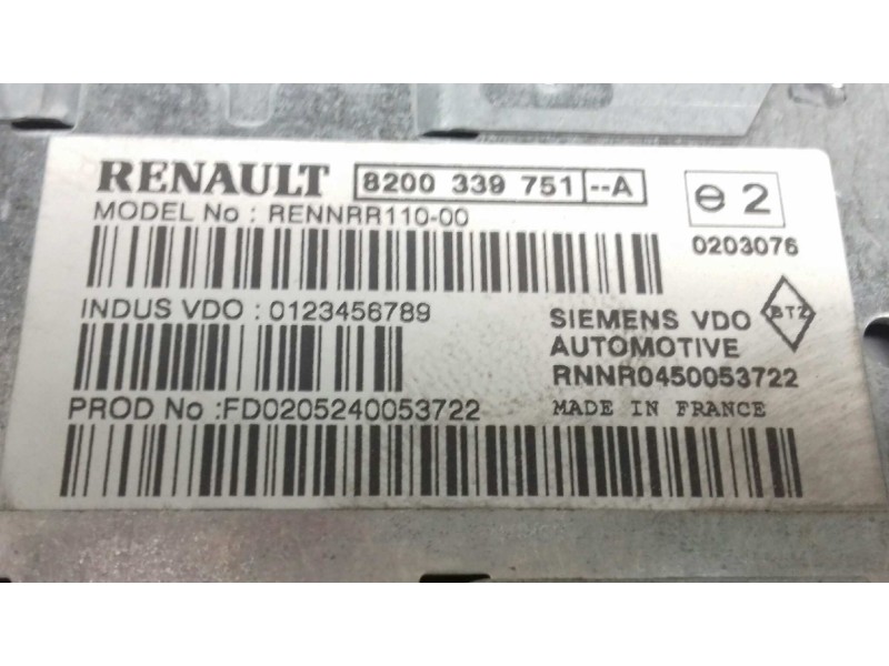 Recambio de sistema navegacion gps para renault espace iv (jk0) grand espace dynamique referencia OEM IAM 8200339751 CARMINAT NA