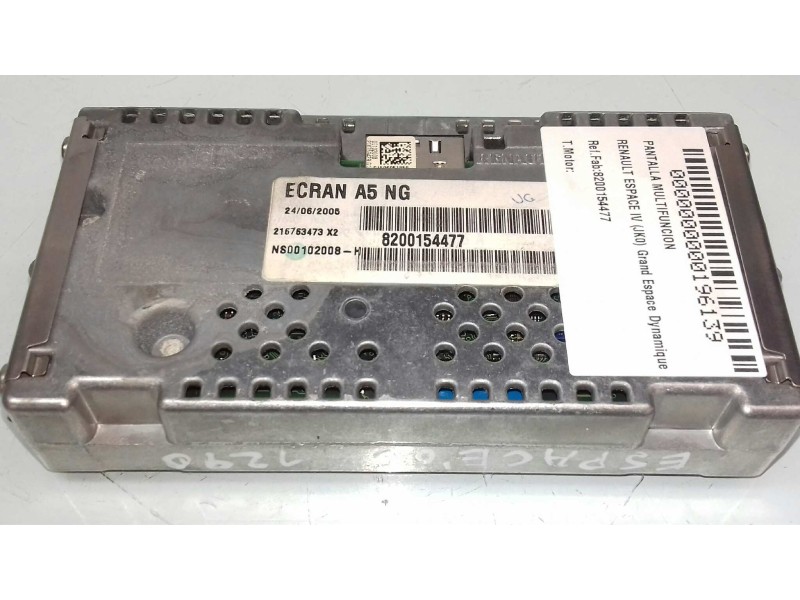 Recambio de pantalla multifuncion para renault espace iv (jk0) grand espace dynamique referencia OEM IAM 8200154477  