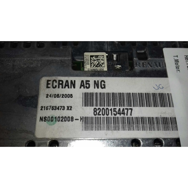 Recambio de pantalla multifuncion para renault espace iv (jk0) grand espace dynamique referencia OEM IAM 8200154477  