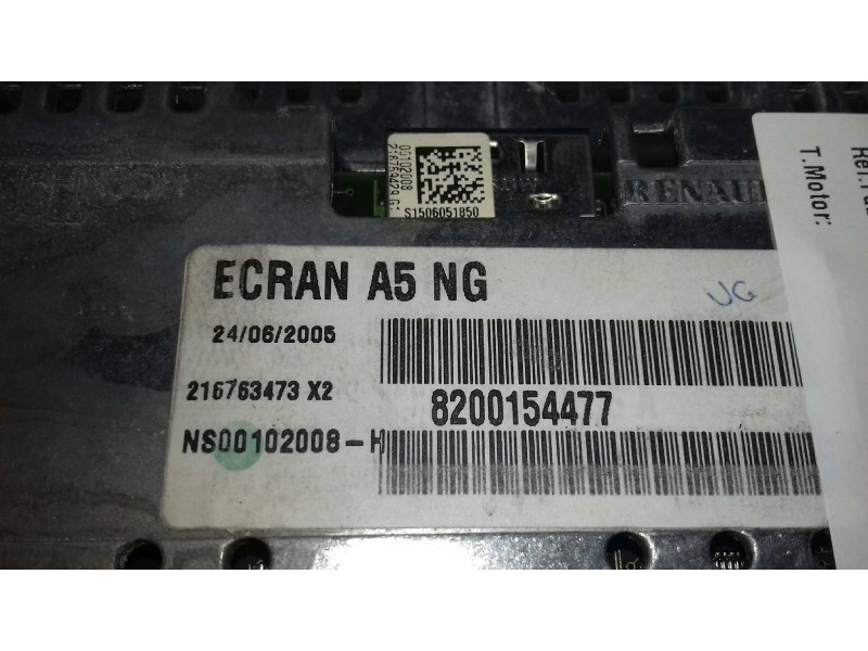 Recambio de pantalla multifuncion para renault espace iv (jk0) grand espace dynamique referencia OEM IAM 8200154477  