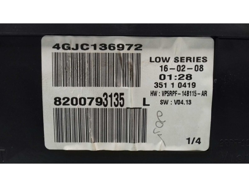 Recambio de cuadro instrumentos para renault megane ii berlina 5p luxe dynamique referencia OEM IAM 8200793135 4GRJC136972 VISTE