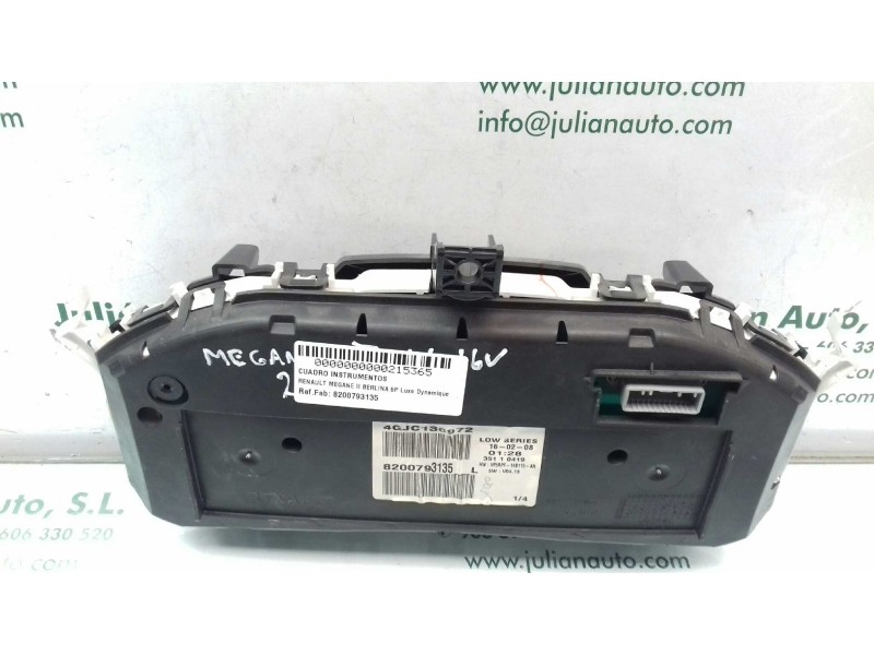Recambio de cuadro instrumentos para renault megane ii berlina 5p luxe dynamique referencia OEM IAM 8200793135 4GRJC136972 VISTE