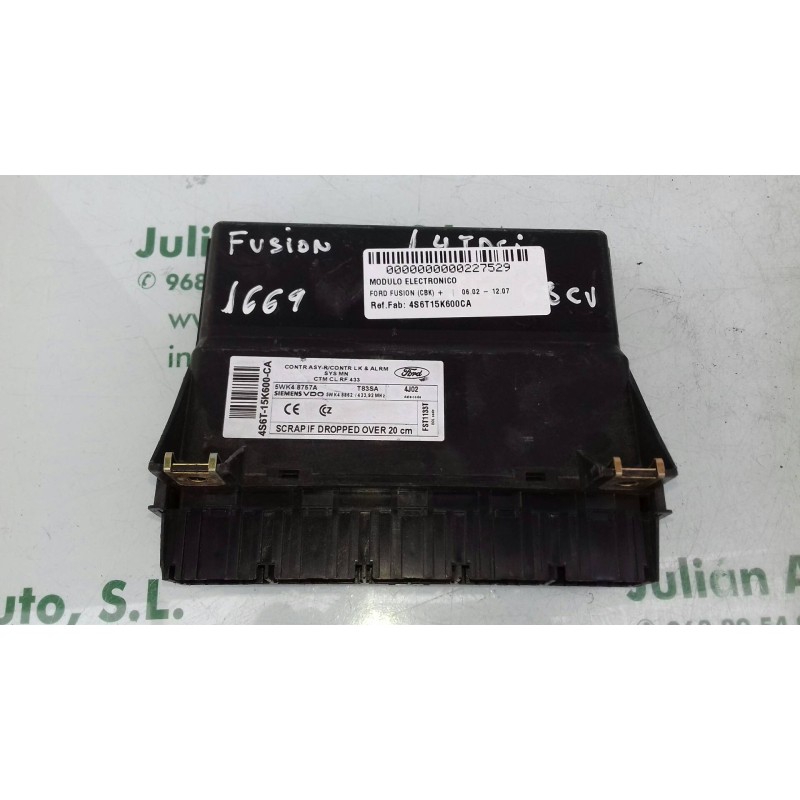 Recambio de modulo electronico para ford fusion (cbk) + referencia OEM IAM 4S6T15K600CA 5WK48757A SIEMENS