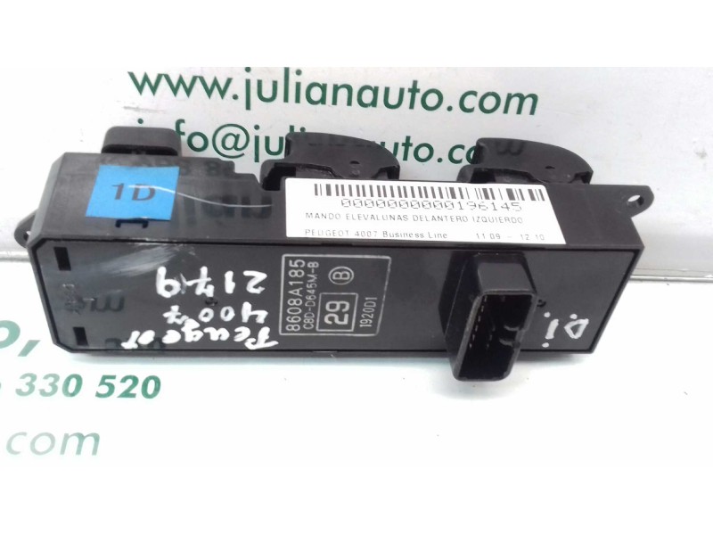 Recambio de mando elevalunas delantero izquierdo para peugeot 4007 business line referencia OEM IAM 8608A185 C8DD645MB 1920D1