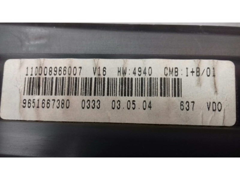 Recambio de cuadro instrumentos para citroen xsara picasso 2.0 hdi satisfaction referencia OEM IAM 965166380 110008966007 965166