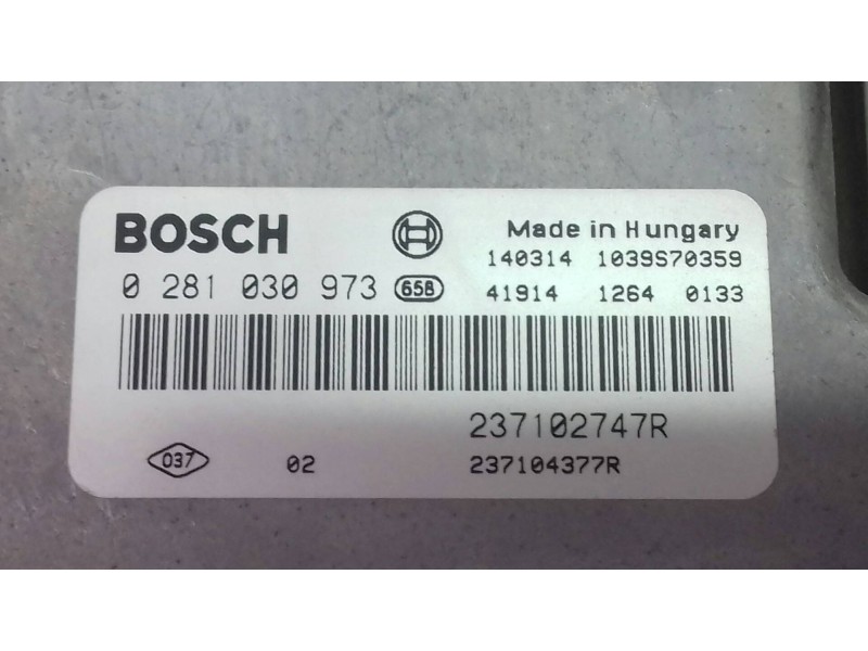 Recambio de centralita motor uce para renault clio iv business referencia OEM IAM 237102747R 0281030973 BOSCH
