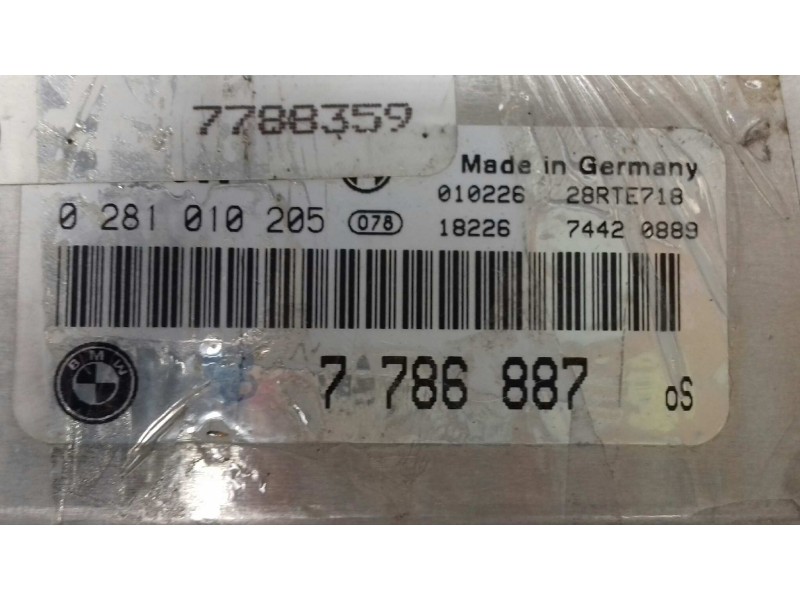 Recambio de centralita motor uce para bmw serie 3 berlina (e46) 320d referencia OEM IAM 0281010205 7786887 BOSCH