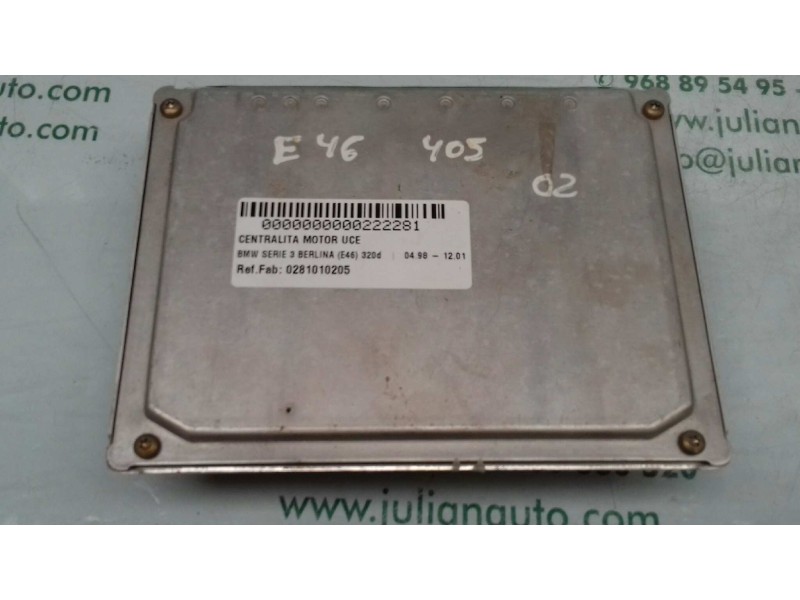 Recambio de centralita motor uce para bmw serie 3 berlina (e46) 320d referencia OEM IAM 0281010205 7786887 BOSCH