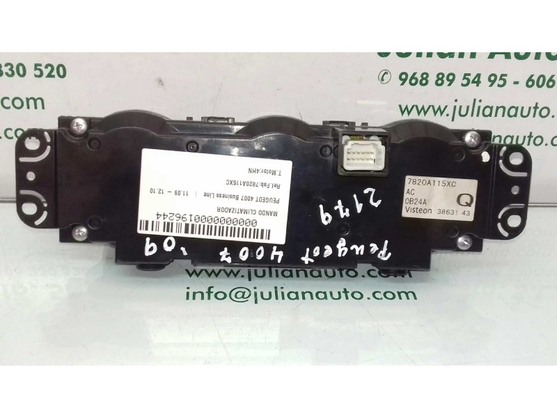 Recambio de mando climatizador para peugeot 4007 business line referencia OEM IAM 7820A115XC 3863143 VISTEON