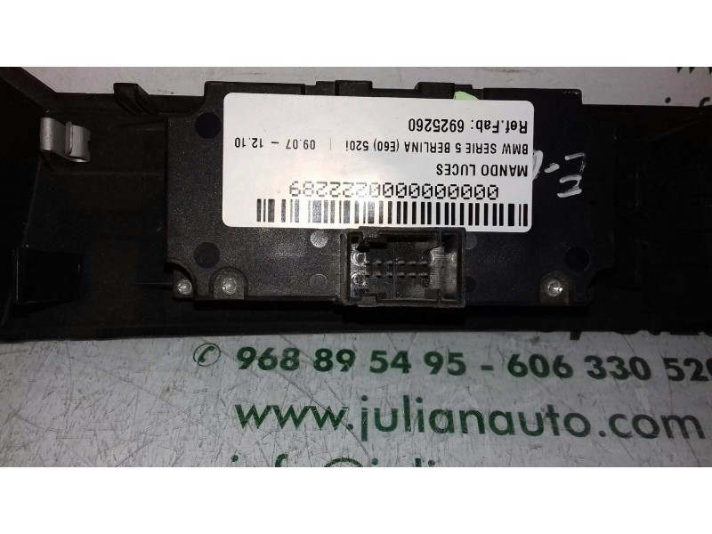 Recambio de mando luces para bmw serie 5 berlina (e60) 520i referencia OEM IAM 6925260 6925287 6 + 6 PINES
