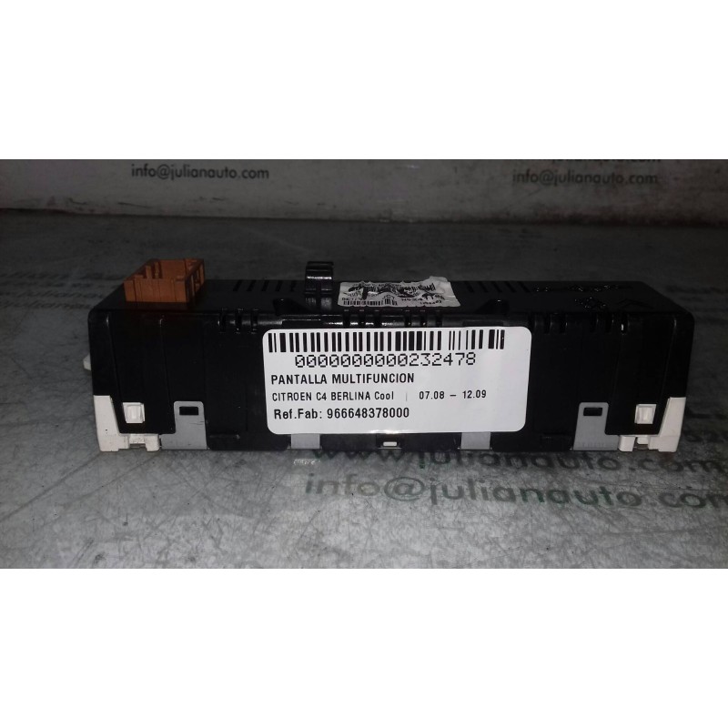 Recambio de pantalla multifuncion para citroen c4 berlina cool referencia OEM IAM 9666483780 6+6 PINES JOHNSON CONTROLS