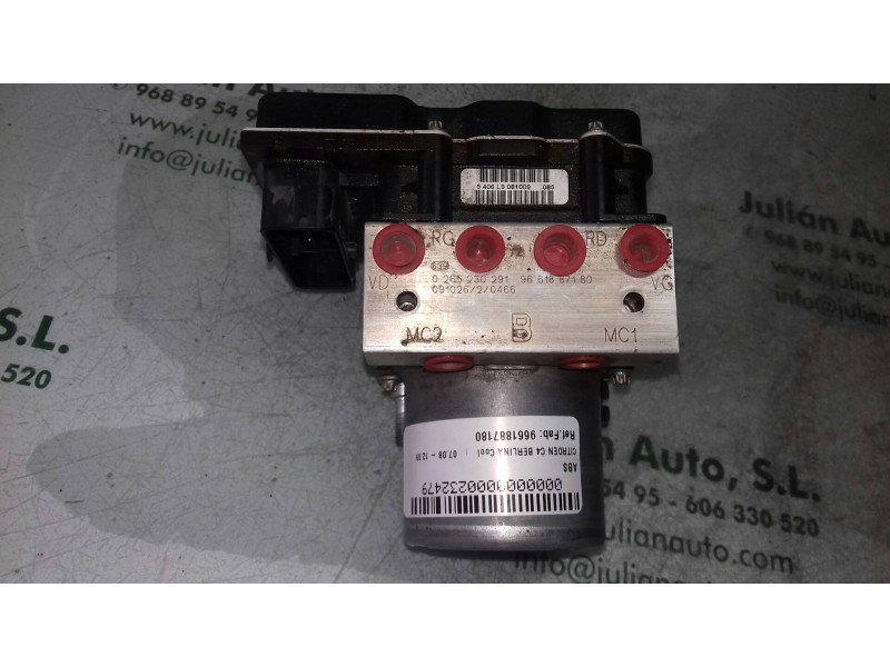 Recambio de abs para citroen c4 berlina cool referencia OEM IAM 9661887180 0265230291 BOSCH