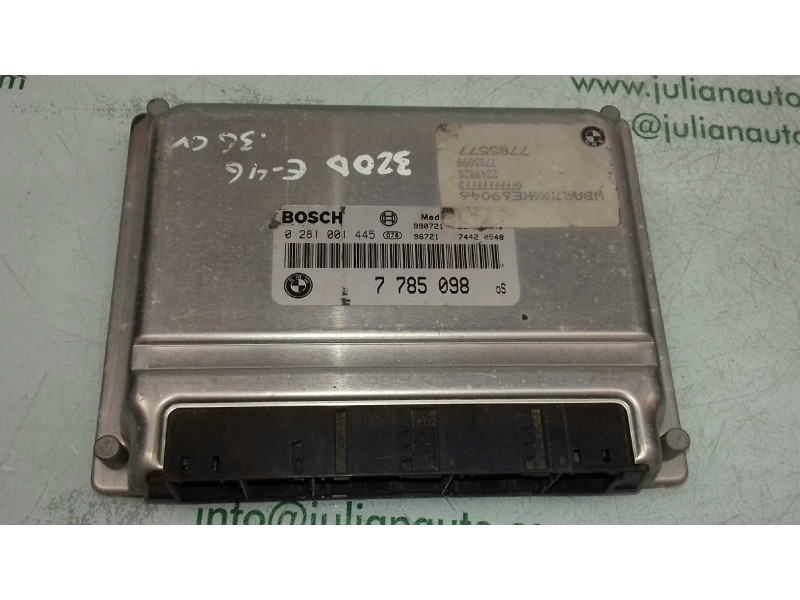 Recambio de centralita motor uce para bmw serie 3 berlina (e46) 320d referencia OEM IAM 0281001445 7785098 BOSCH