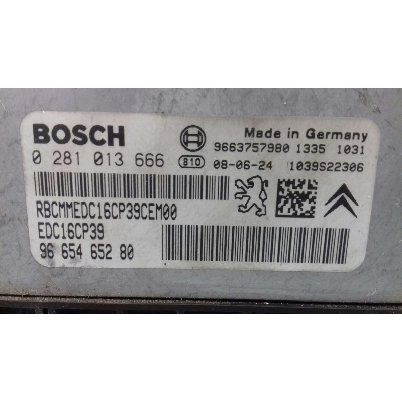 Recambio de centralita motor uce para peugeot 4007 business line referencia OEM IAM 9665465280 0281013666 KIT - BOSCH