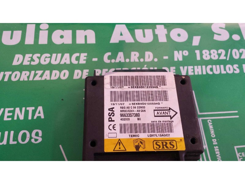 Recambio de centralita airbag para citroen c3 1.4 hdi cool referencia OEM IAM 9663357380  