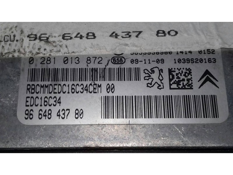 Recambio de centralita motor uce para citroen c4 berlina cool referencia OEM IAM 9664843780 0281013872 BOSCH