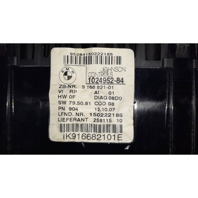 Recambio de cuadro instrumentos para bmw serie 1 berlina (e81/e87) 118d referencia OEM IAM 102495284 1041568 JOHNSON CONTROLS