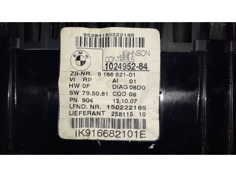 Recambio de cuadro instrumentos para bmw serie 1 berlina (e81/e87) 118d referencia OEM IAM 102495284 1041568 JOHNSON CONTROLS