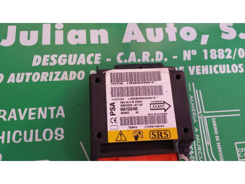 Recambio de centralita airbag para citroen c3 1.4 hdi exclusive referencia OEM IAM 9661532480  